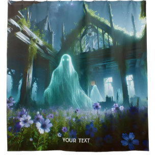 Fantasy Niedlich Ghost Old House Duschvorhang