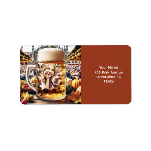 Fantasy Niedlich Girl City Tasse Adressaufkleber