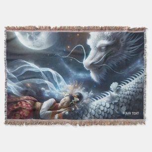 Fantasy Niedlich Girl Dragon Moon Decke