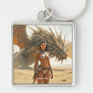 Fantasy Niedlich Girl Dragon Wüste Schlüsselanhänger