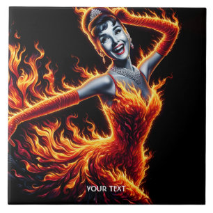 Fantasy Niedlich Girl Fire Dress Fliese