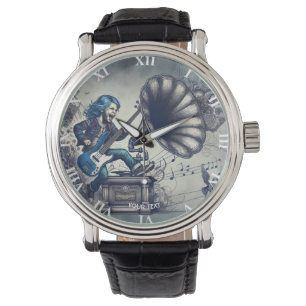 Fantasy Niedlich Girl Gitarre Armbanduhr