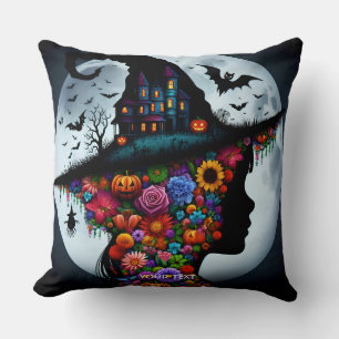 Fantasy Niedlich Girl Hexe Halloween Kissen