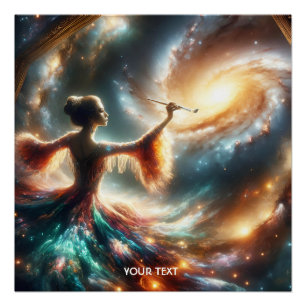 Fantasy Niedlich Girl Painting Space Poster