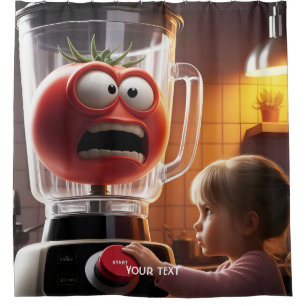 Fantasy Niedlich Girl Tomato Blender Duschvorhang