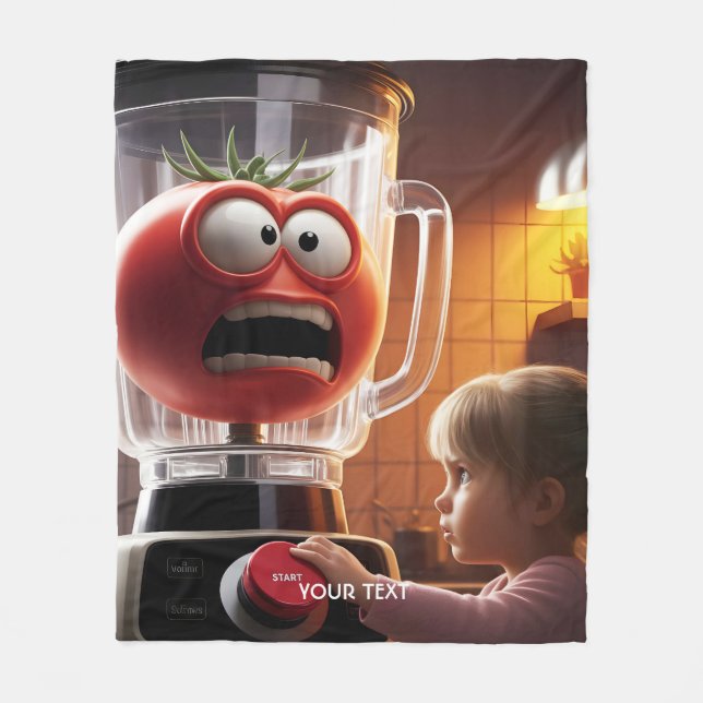 Fantasy Niedlich Girl Tomato Blender Fleecedecke (Vorderseite)