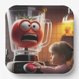 Fantasy Niedlich Girl Tomato Blender Pappteller