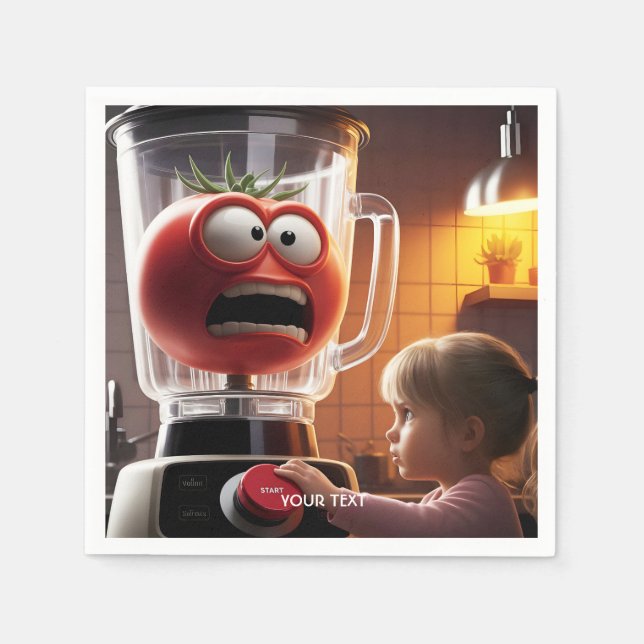 Fantasy Niedlich Girl Tomato Blender Serviette (Vorderseite)