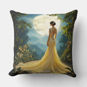 Fantasy Niedlich Girl Yellow Dress Kissen