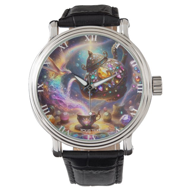 Fantasy Niedlich Glass Tee Kettle Armbanduhr (Vorderseite)