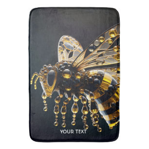 Fantasy Niedlich Glass Yellow Black Bee Badematte