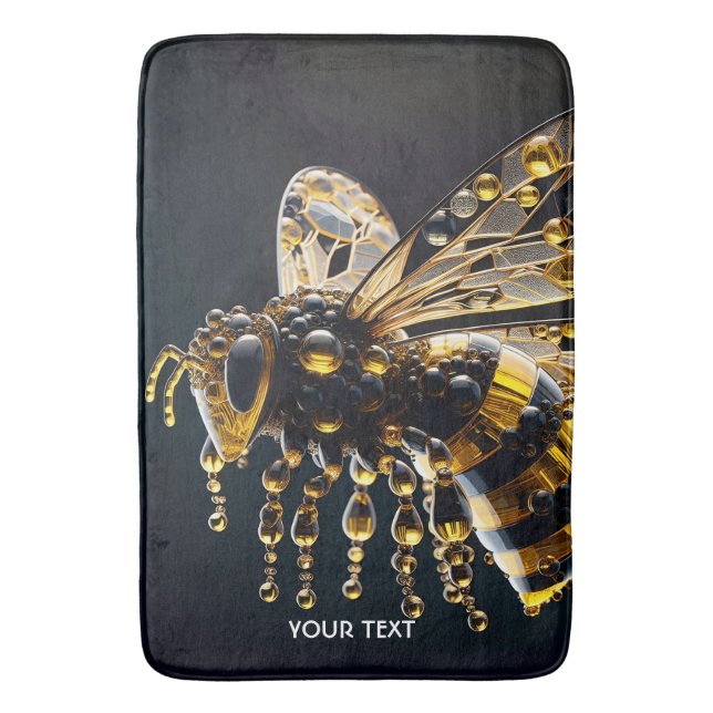 Fantasy Niedlich Glass Yellow Black Bee Badematte (Vorderseite Vertikal)