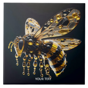 Fantasy Niedlich Glass Yellow Black Bee Fliese