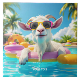 Fantasy Niedlich Goat Float Brille Fliese