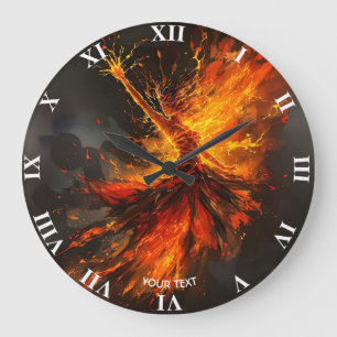 Fantasy Niedlich Grand Flames Flamenco Große Wanduhr