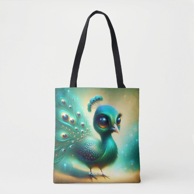 Fantasy Niedlich Green Baby Peacock (Vorderseite)