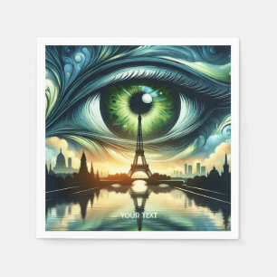 Fantasy Niedlich Green Eyes Paris Serviette