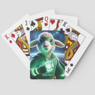 Fantasy Niedlich Green Super Lamb Spielkarten