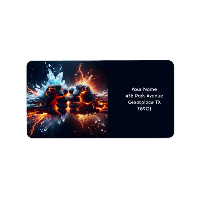 Fantasy Niedlich Hands Lava Ice Adressaufkleber (Vorne)