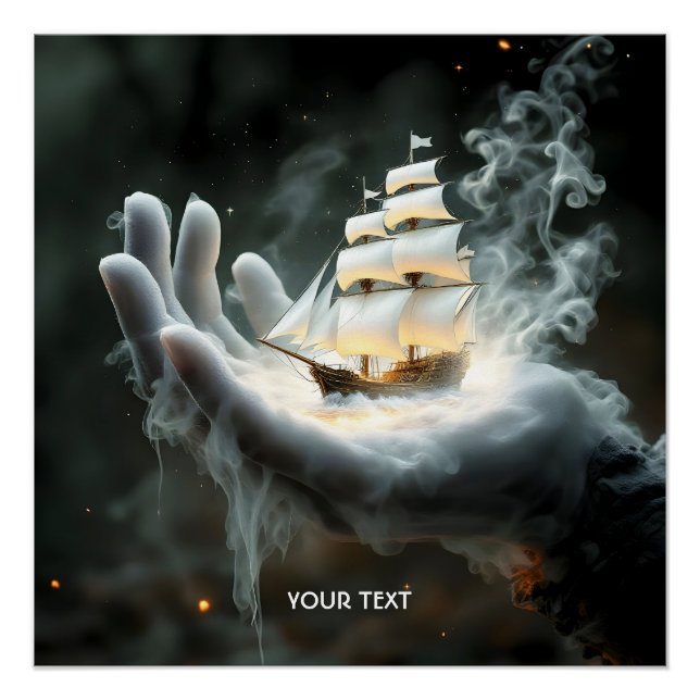 Fantasy Niedlich Handschiff Rauch Poster (Vorderseite)