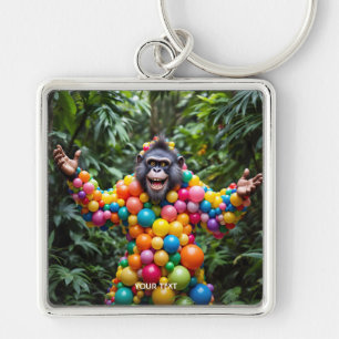 Fantasy Niedlich Happy Colorful Monkey Schlüsselanhänger