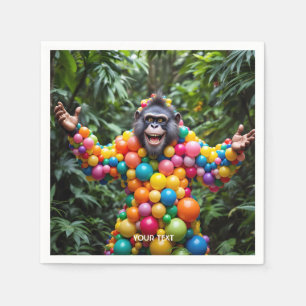 Fantasy Niedlich Happy Colorful Monkey Serviette