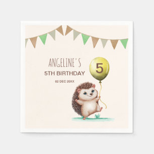 Fantasy Niedlich Happy Igel Balloon Geburtstag Serviette