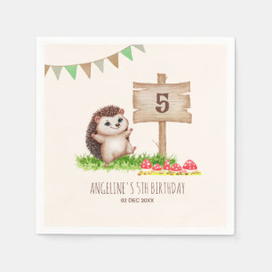 Fantasy Niedlich Happy Igel Forest Geburtstag Serviette