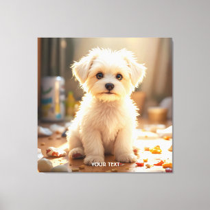 Fantasy Niedlich Happy Maltese Puppy Leinwanddruck