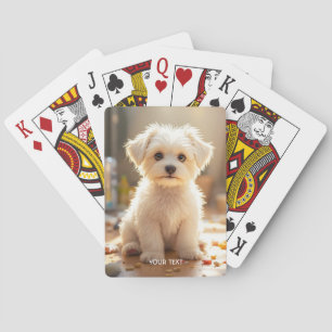 Fantasy Niedlich Happy Maltese Puppy Spielkarten