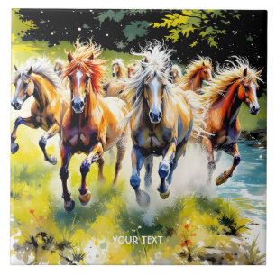 Fantasy Niedlich Herd Wilde Pferde Fliese