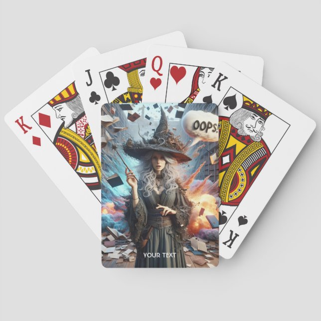 Fantasy Niedlich Hexe Funny Mistake Spielkarten (Rückseite)