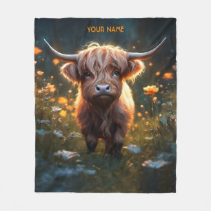 Fantasy Niedlich Highland Baby Cow Fleecedecke
