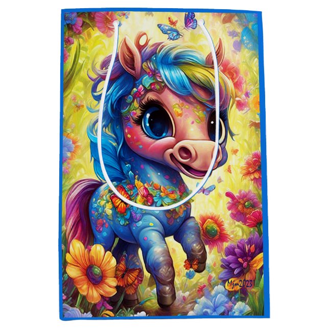Fantasy Niedlich Horse Mittlere Geschenktüte (Vorderseite)