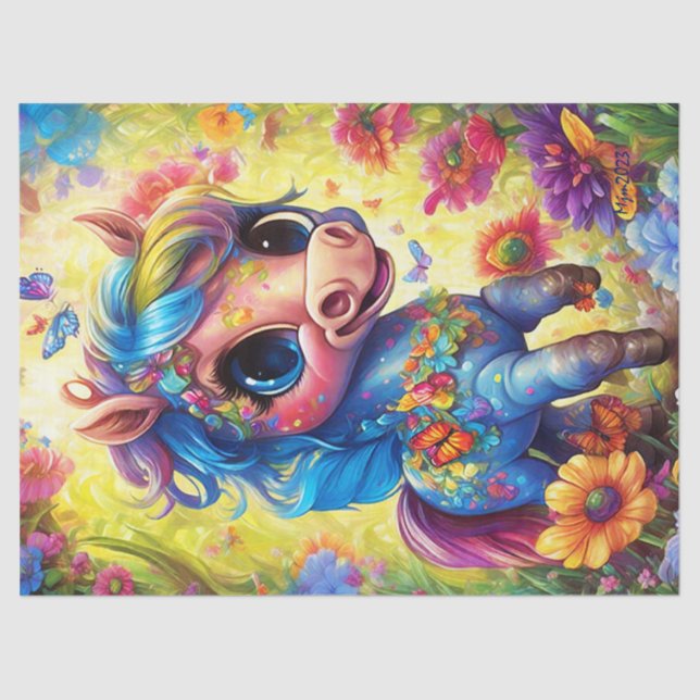 Fantasy Niedlich Horse Seidenpapier (Vorderseite)