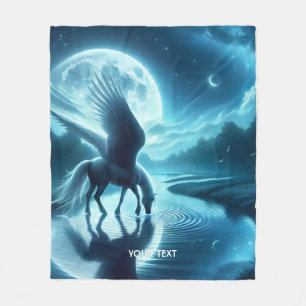 Fantasy Niedlich Horse Wings Moon Fleecedecke
