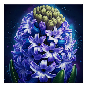Fantasy Niedlich Hyacinth Blue Gouache Poster