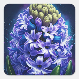 Fantasy Niedlich Hyacinth Blue Gouache Quadratischer Aufkleber