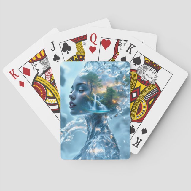 Fantasy Niedlich Ice Girl Forest Spielkarten (Rückseite)