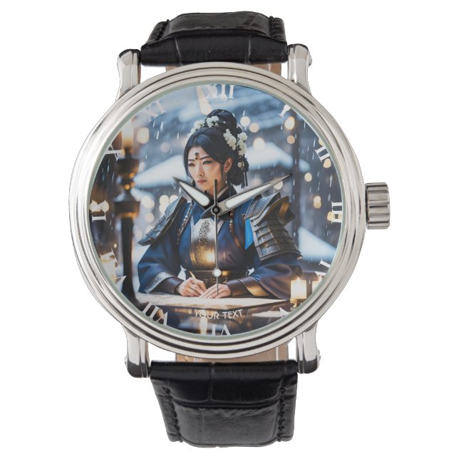 Fantasy Niedlich Japanisch Samurai General Armbanduhr (Vorderseite)