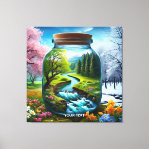 Fantasy Niedlich Jar Winter Frühling Leinwanddruck
