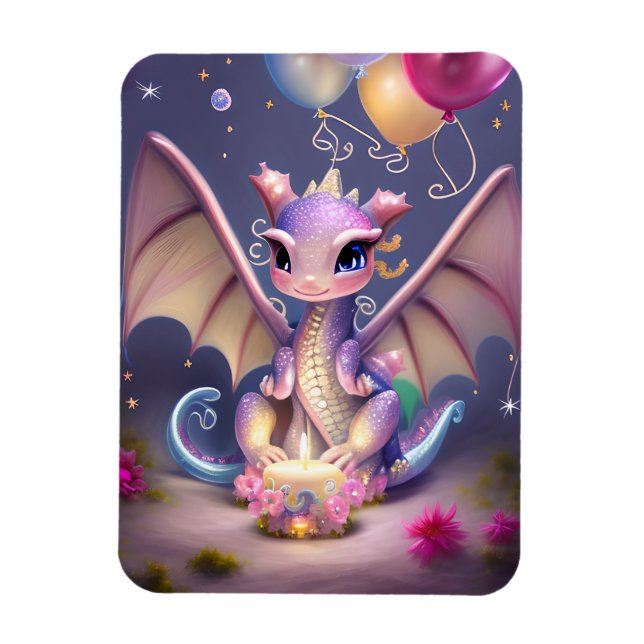 Fantasy Niedlich Kawaii Baby Dragon Magnet (Vertikal)
