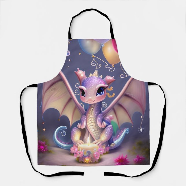 Fantasy Niedlich Kawaii Baby Dragon Schürze (Vorderseite)