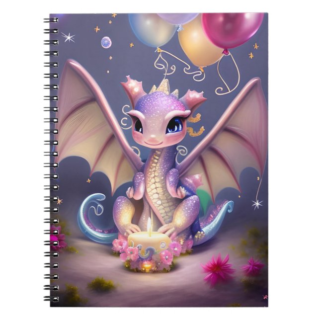 Fantasy Niedlich Kawaii Babydrache Postcard Notizblock (Vorderseite)