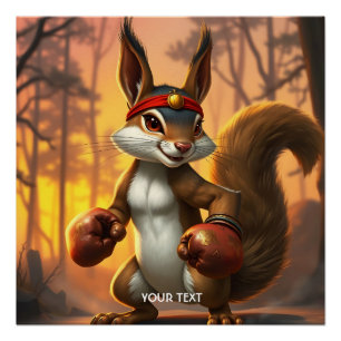 Fantasy Niedlich Kickboxer Eichhörnchenwald Poster