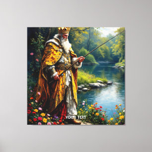 Fantasy Niedlich King Fishing Leinwanddruck