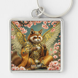 Fantasy Niedlich King Tanuki Tea Schlüsselanhänger