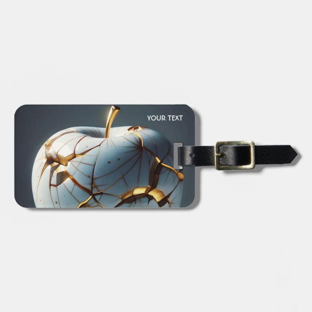 Fantasy Niedlich Kintsugi Porcelain Apple Gepäckanhänger (Vorderseite horizontal)