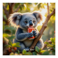 Fantasy Niedlich Koala Drinks Tree