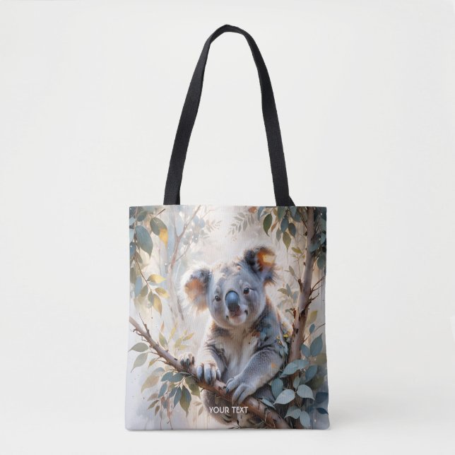 Fantasy Niedlich Koala Tree Wasserfarbe (Vorderseite)